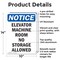 Signmission Elevator Machine Room No Storage Allowed, 10 in W x Rectangle, Aluminum OS-2PACK-NS-A-1014-V-11732 - alternate 2